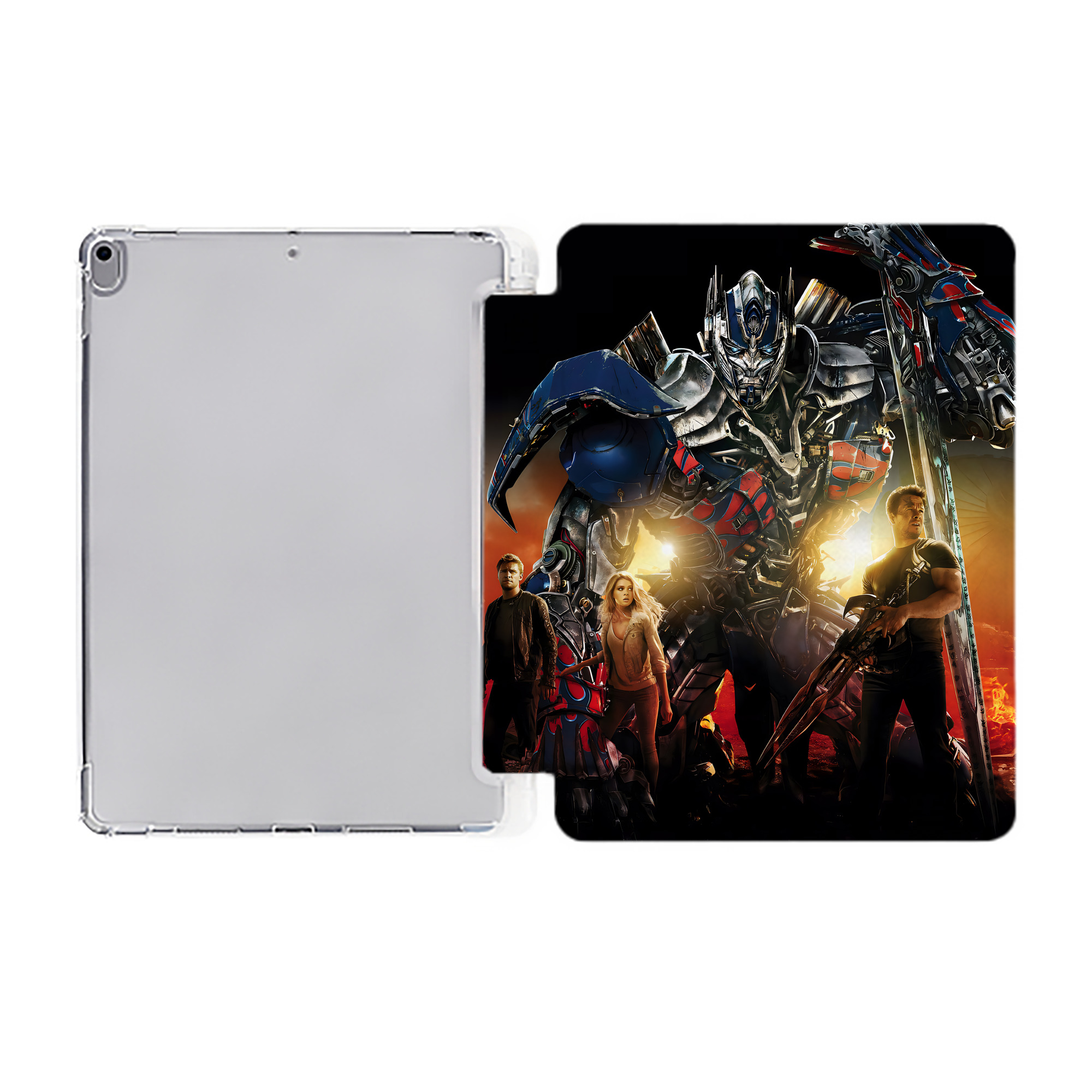 （画像用） Transformers トランスフォーマー IPad ケース ペン収納付き 三つ折りスタンド PUレザー×シリコン 対応機種9.5/10.5/10.9インチ
